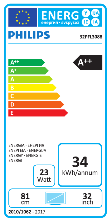 Page 1 of 1 - Philips 32PFL3088H/12 3088 User Manual Europeen Energy Label 32pfl3088h 12 Eel