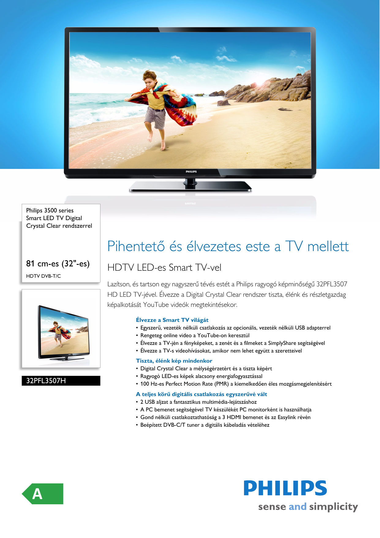 Page 1 of 3 - Philips 32PFL3507H/12 Smart LED TV Digital Crystal Clear Rendszerrel User Manual Kiadvány 32pfl3507h 12 Pss Hunhu