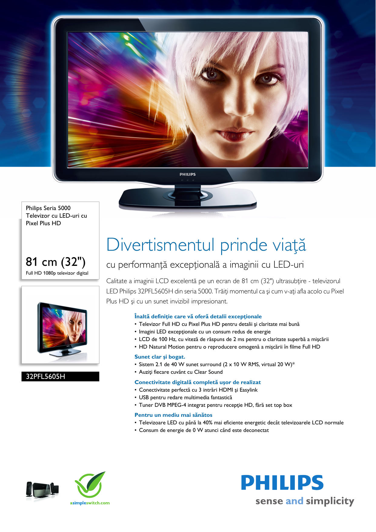 Philips 32pfl5605h 12 Televizor Cu Led Uri Pixel Plus Hd User Manual Pliant 32pfl5605h 12 Pss Ronro