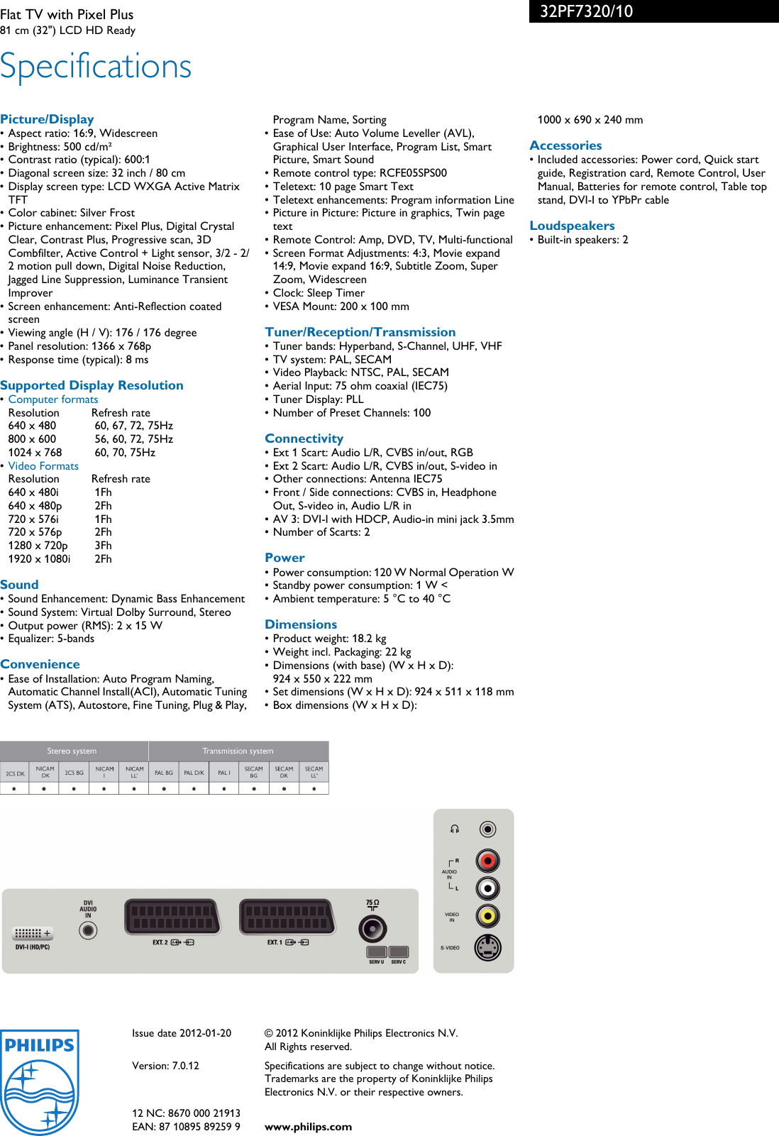 Page 3 of 3 - Philips 32PF7320/10 Flat TV With Pixel Plus 32pf7320 10 Pss Aenbe
