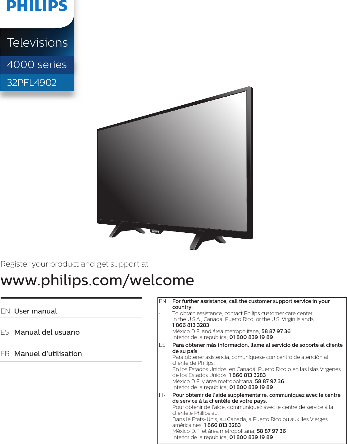 Philips Www.philips.com/welcome 32pfl4902 F7 Dfu Aen