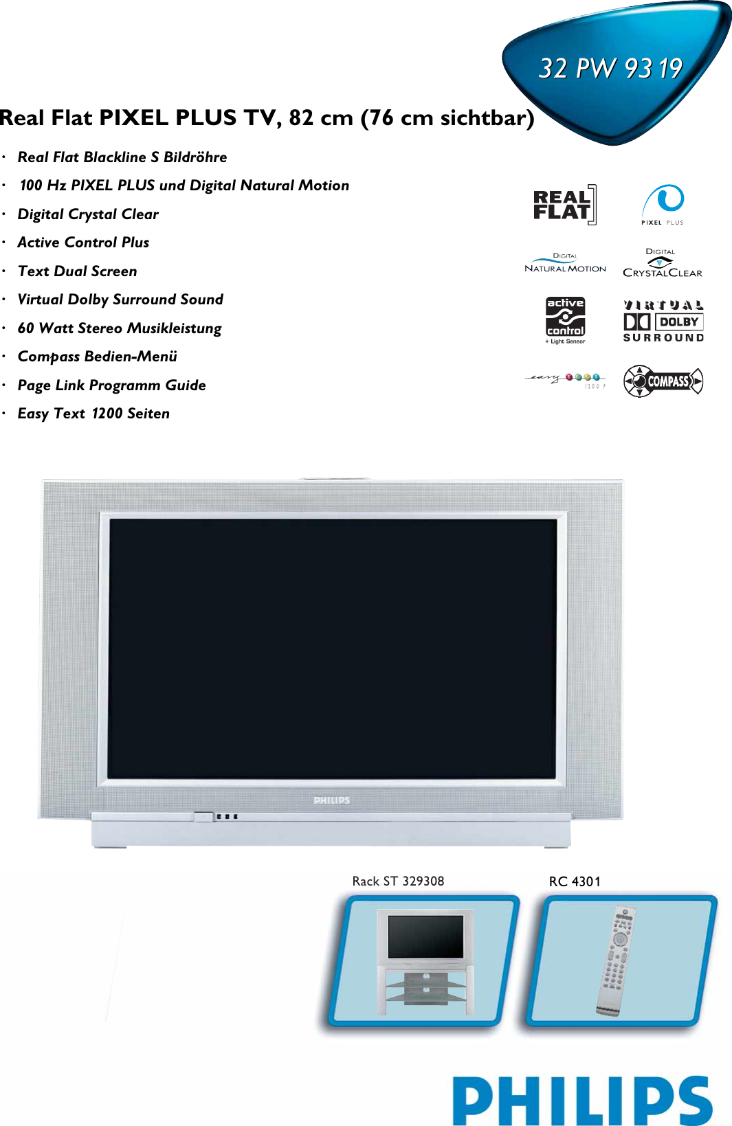 Page 1 of 2 - Philips  Datenblatt 32pw9319 12 Pss Deude