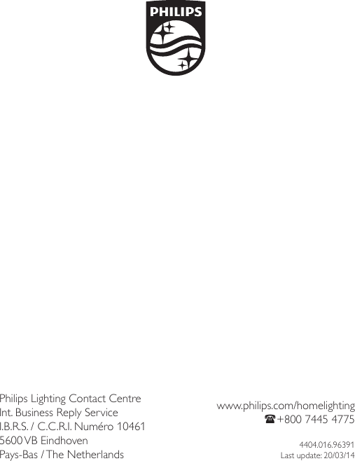 Page 12 of 12 - Philips 33052/17/16 User Manual Schnellstartanleitung 330521716 Qsg Nor