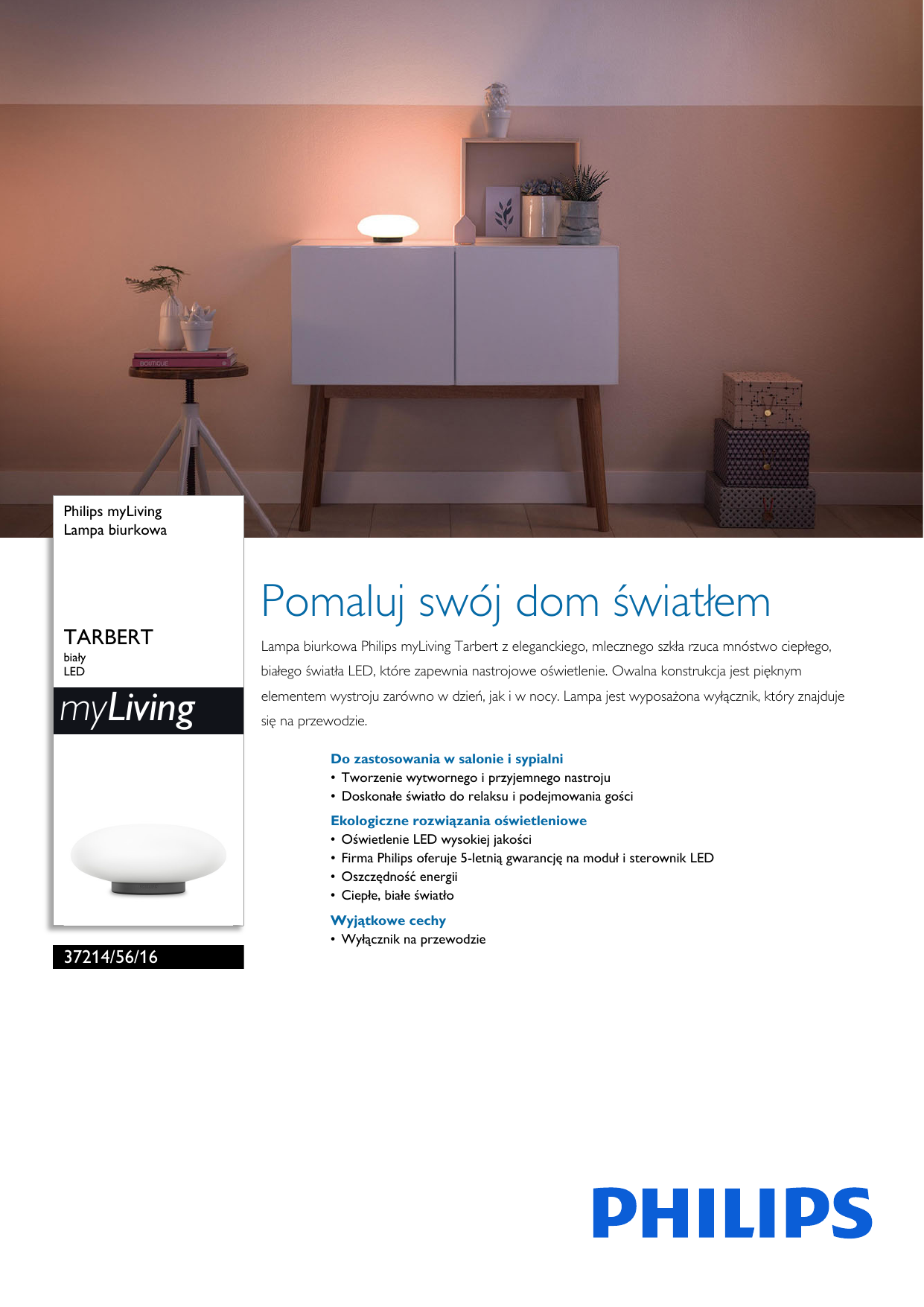 Page 1 of 3 - Philips 37214/56/16 372145616 Lampa Biurkowa User Manual Karta Produktowa Pss Polpl