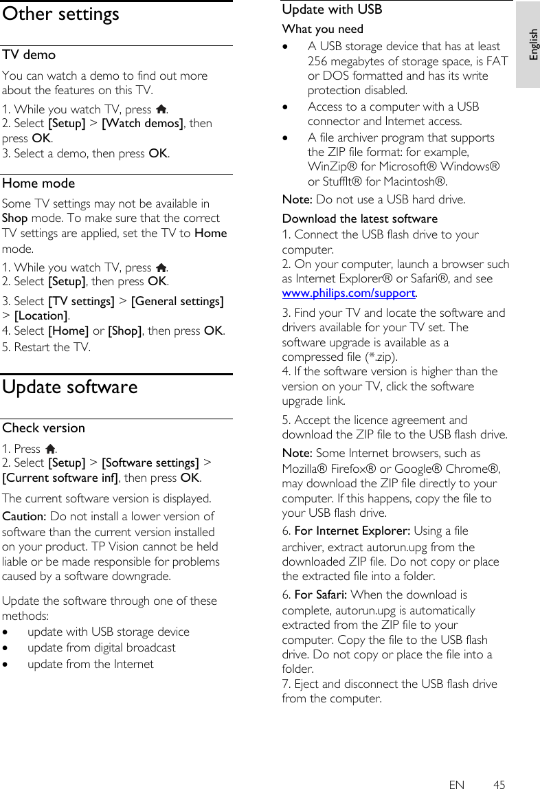 Philips 40pfl4528h 12 Eum 2k13 4400 4500 Eu User Manual Felhasznaloi Kezikonyv 40pfl4528h 12 Dfu Eng