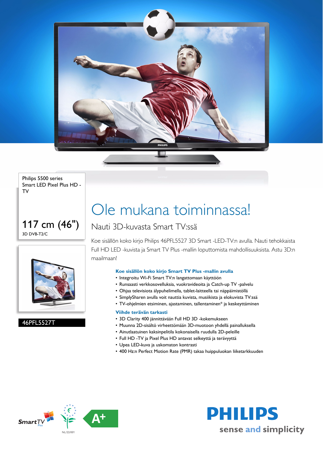 Page 1 of 3 - Philips 46PFL5527T/12 Smart LED Pixel Plus HD -TV User Manual Esite 46pfl5527t 12 Pss Finfi