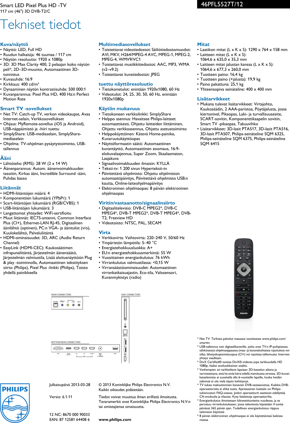 Page 3 of 3 - Philips 46PFL5527T/12 Smart LED Pixel Plus HD -TV User Manual Esite 46pfl5527t 12 Pss Finfi