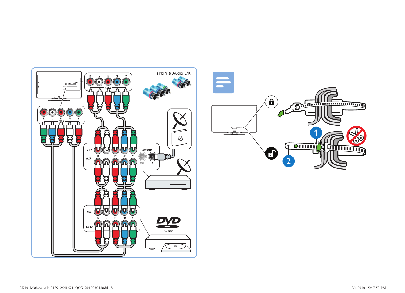 Page 8 of 12 - Philips 46PFL8605/98 2K10_Matisse_AP_313912541671_QSG_20100304 User Manual Quick Start Guide 46pfl8605 98 Qsg Fra