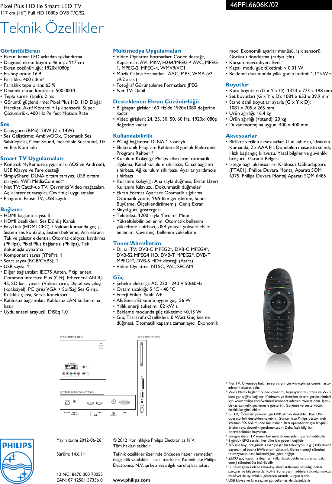 Page 3 of 3 - Philips 46PFL6606K/02 Pixel Plus HD Ile Smart LED TV 46pfl6606k 02 Pss Turtr