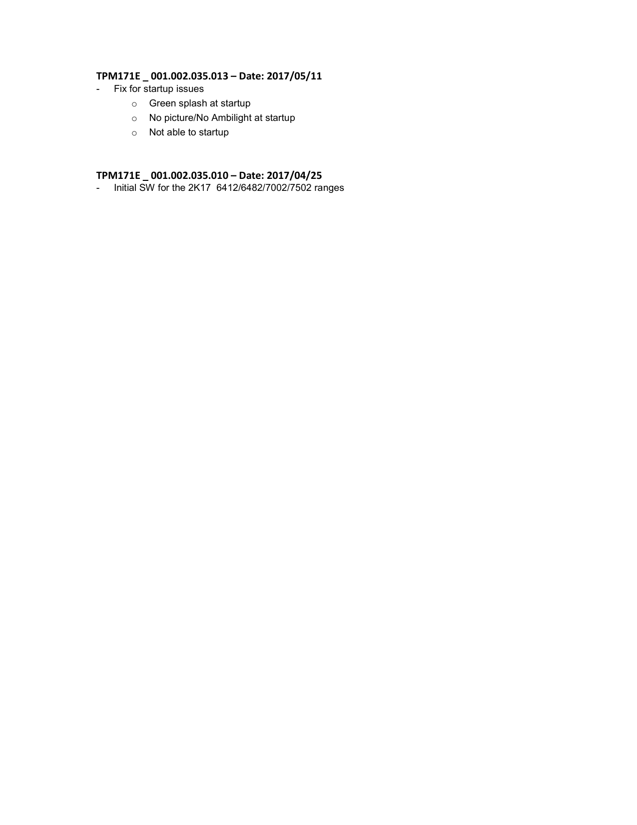 Page 2 of 2 - Philips 49PUS7502/12 - FHI_SW_TPM171E _ 001.002.171.000x User Manual Felhasználói Megjegyzések 49pus7502 12 Fhi Esp