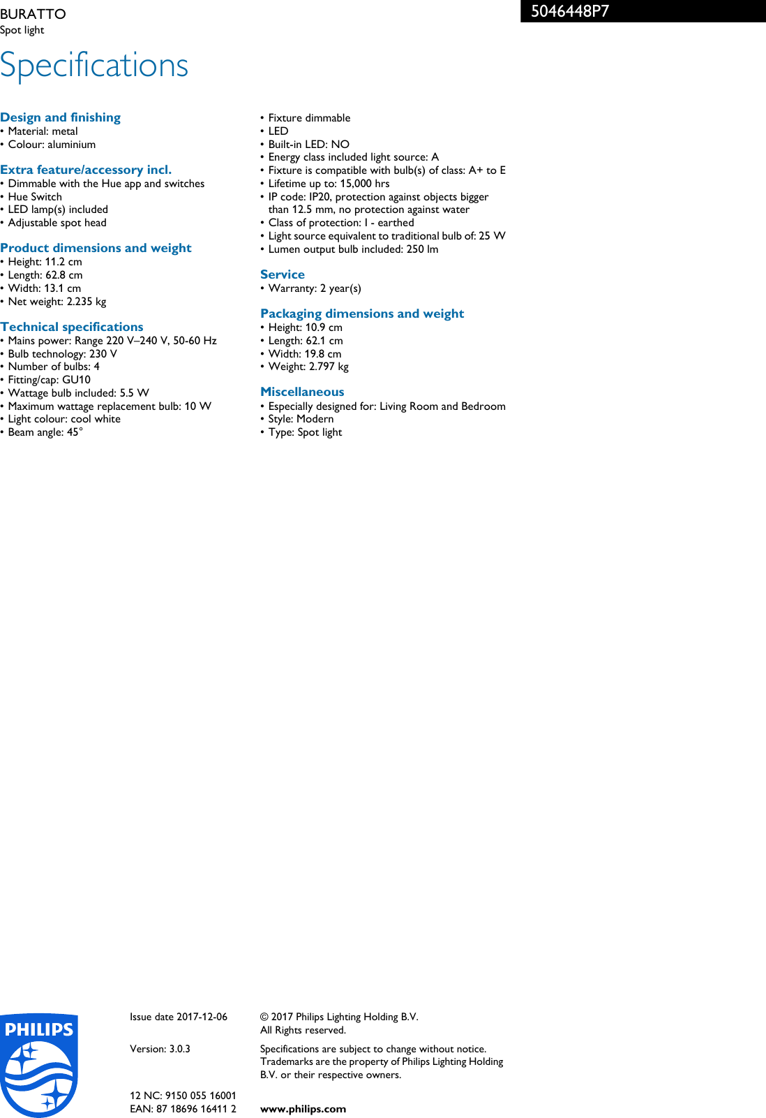 Page 3 of 3 - Philips 50464/48/P7 5046448P7 BURATTO User Manual Leaflet Pss Engie