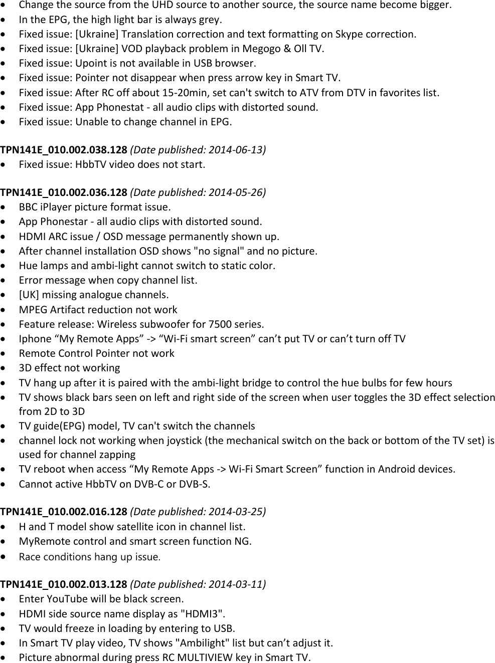 Page 4 of 5 - Philips 50PFT4509/12 User Manual Release Notes 50pft4509 12 Fhi Asp