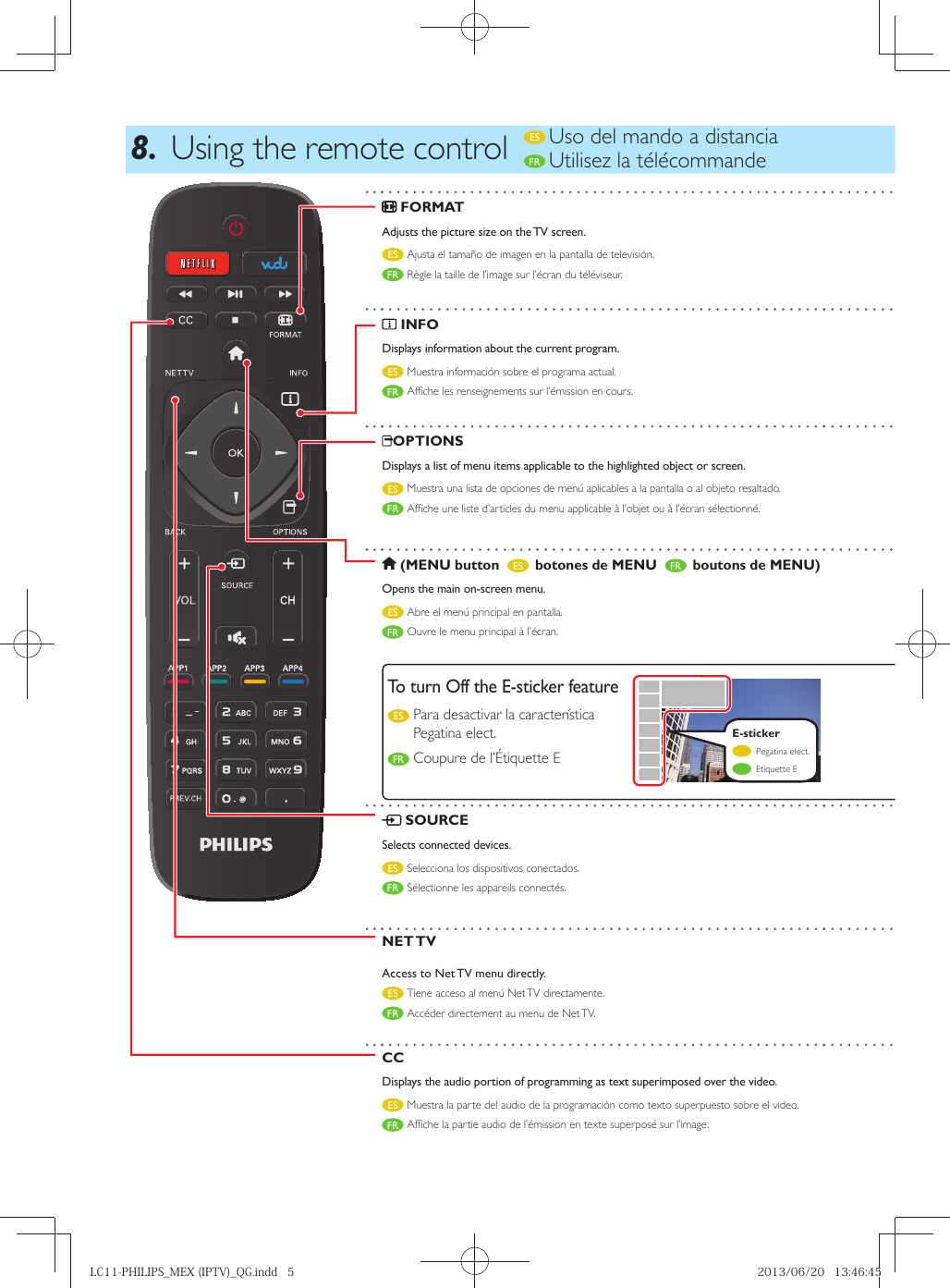 Page 5 of 10 - Philips LC11-PHILIPS_MEX (IPTV)_QG 50pfl1908 F8 Qsg Esp