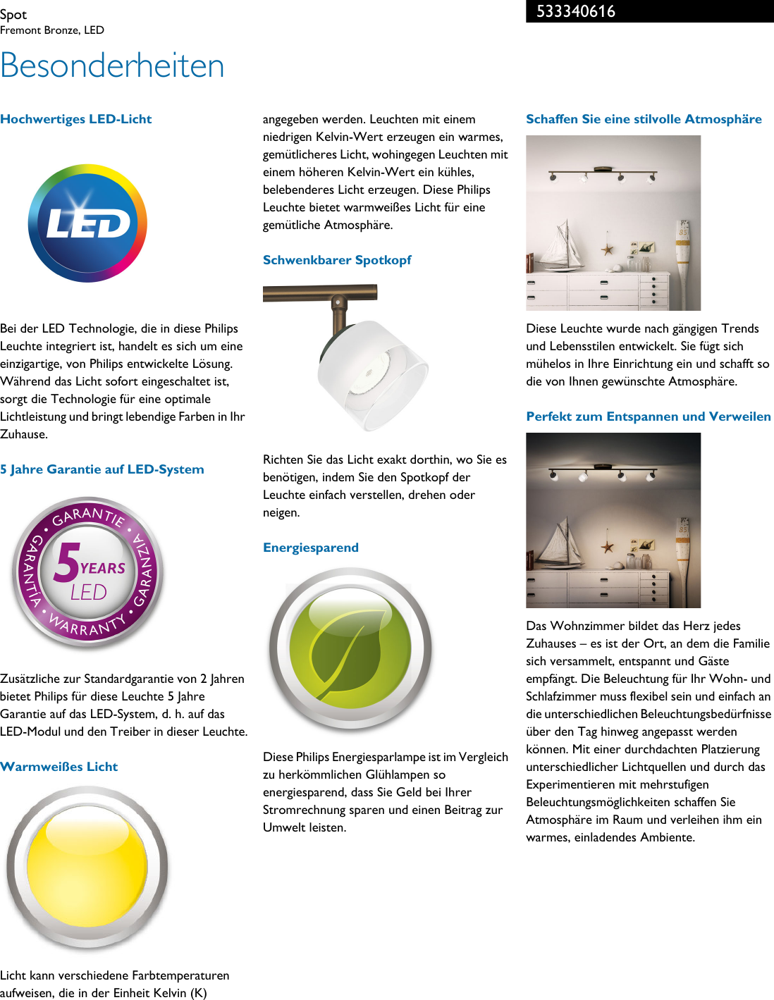 Philips 53334 06 16 Leaflet 533340616 Released Germany German User Manual Datenblatt Pss Deude