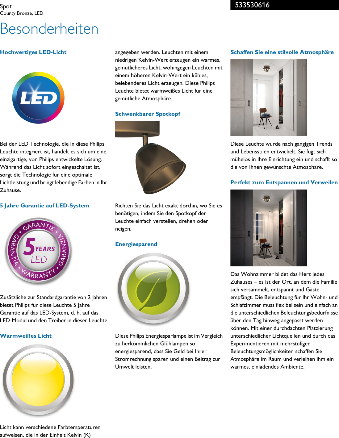 Philips 53353 06 16 Leaflet 533530616 Released Germany German User Manual Datenblatt Pss Deude