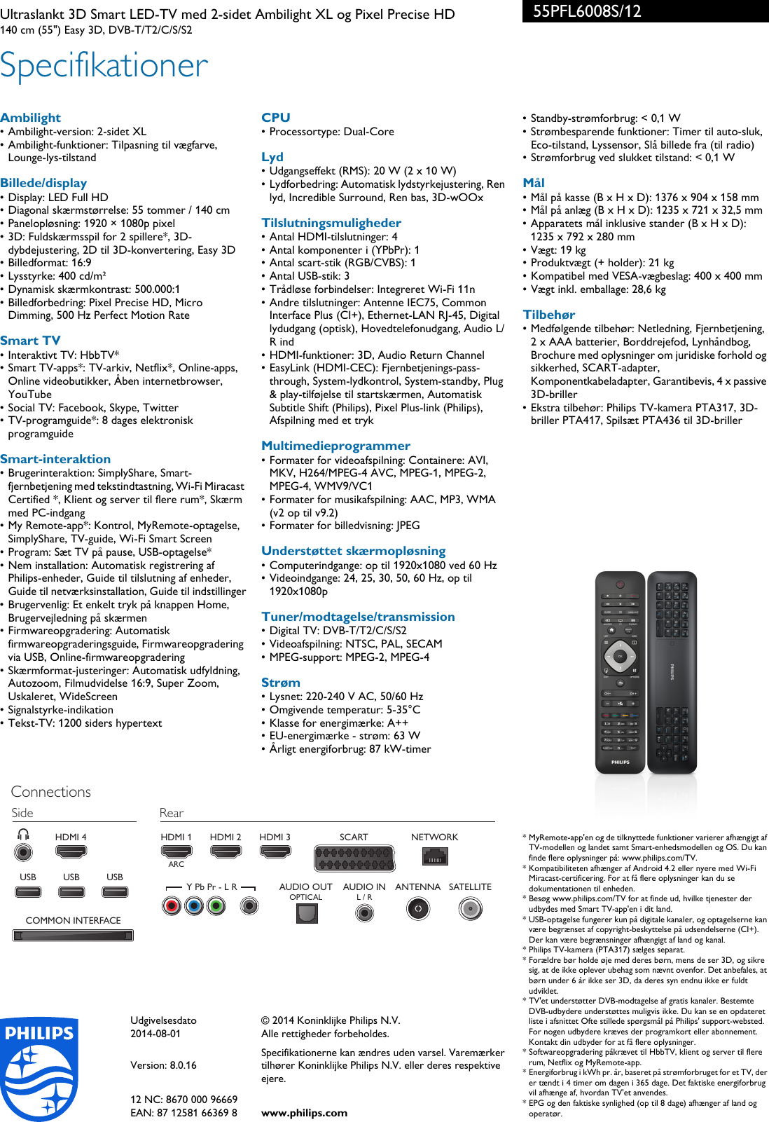 Page 3 of 3 - Philips 55PFL6008S/12 Ultraslankt 3D Smart LED-TV Med 2-sidet Ambilight XL Og Pixel Precise HD User Manual  55pfl6008s 12 Pss Dandk