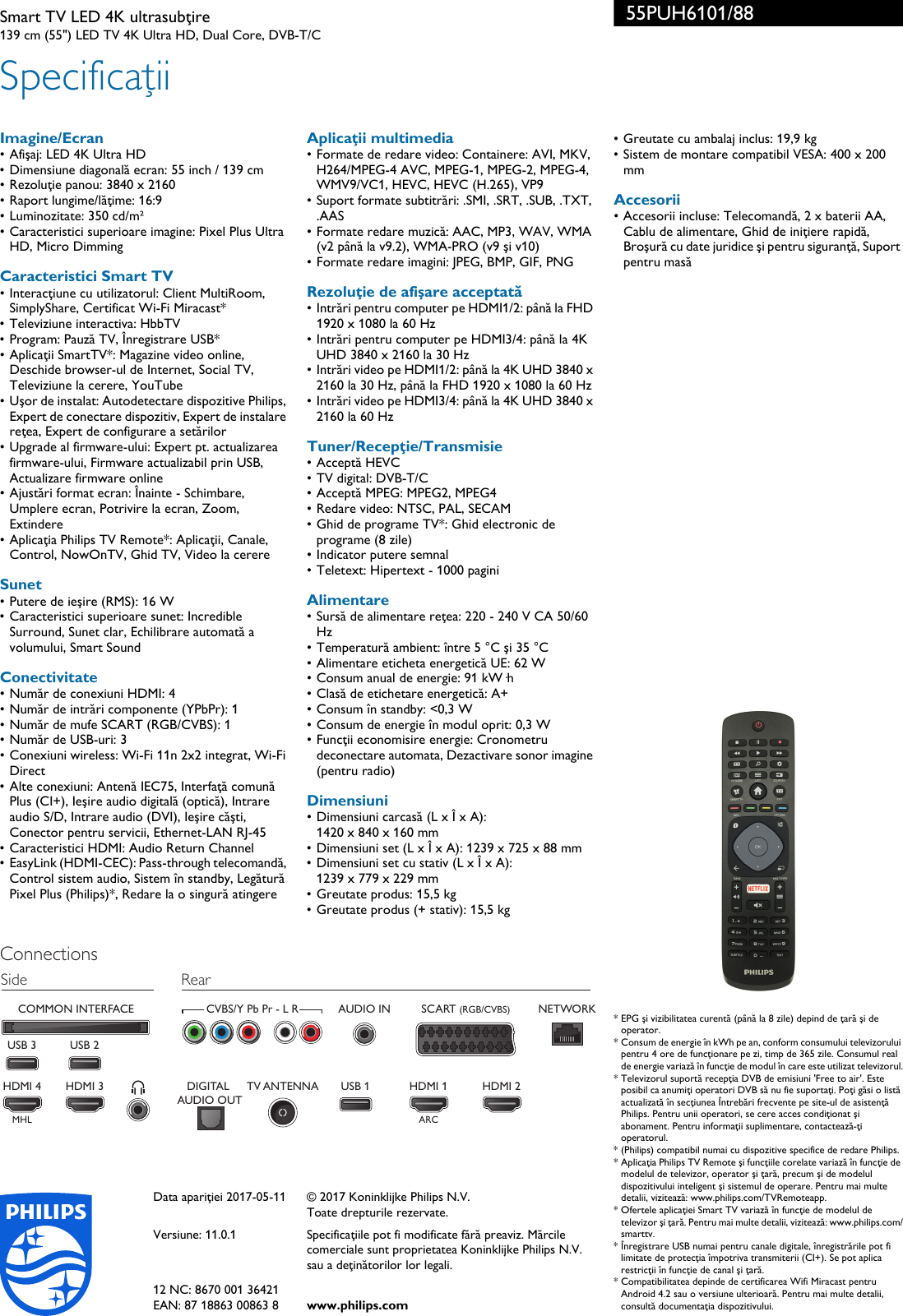 Page 3 of 3 - Philips 55PUH6101/88 Televizor LED 4K Ultrasubţire Cu Pixel Plus Ultra HD User Manual Pliant 55puh6101 88 Pss Ronro