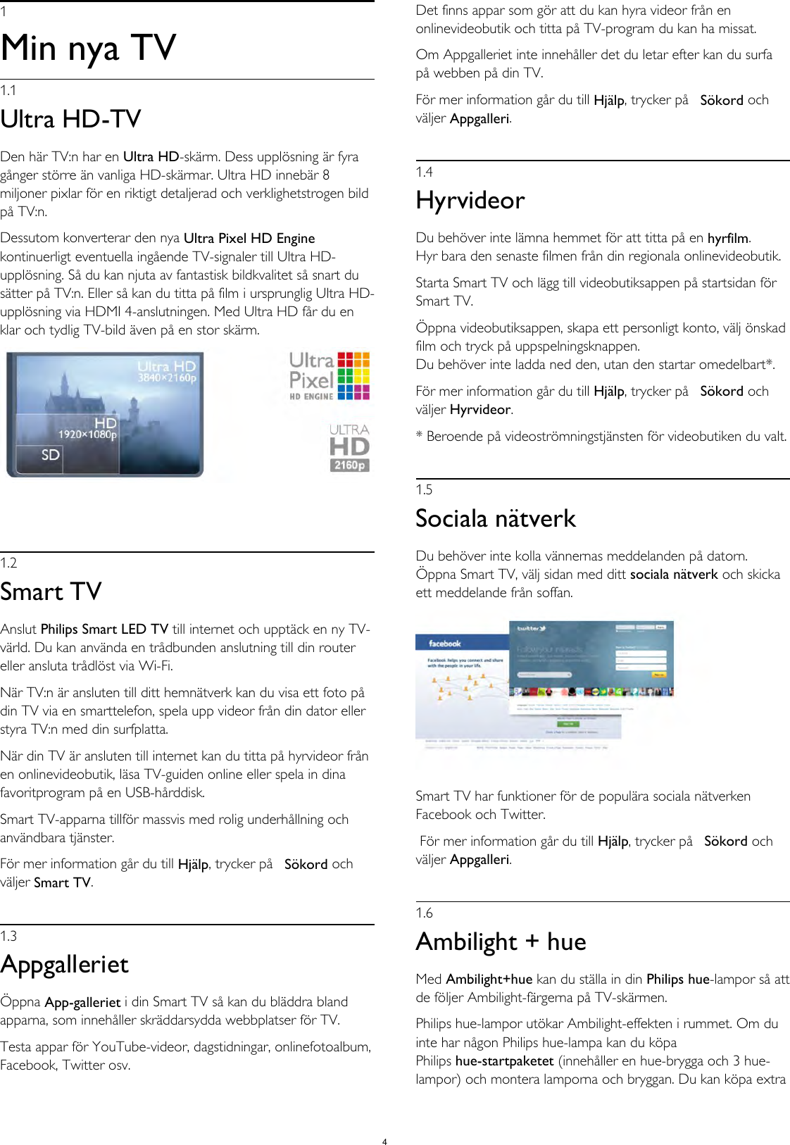 Philips 55PUS7809/12 User Manual Brugervejledning 55pus7809 12 Dfu Swe