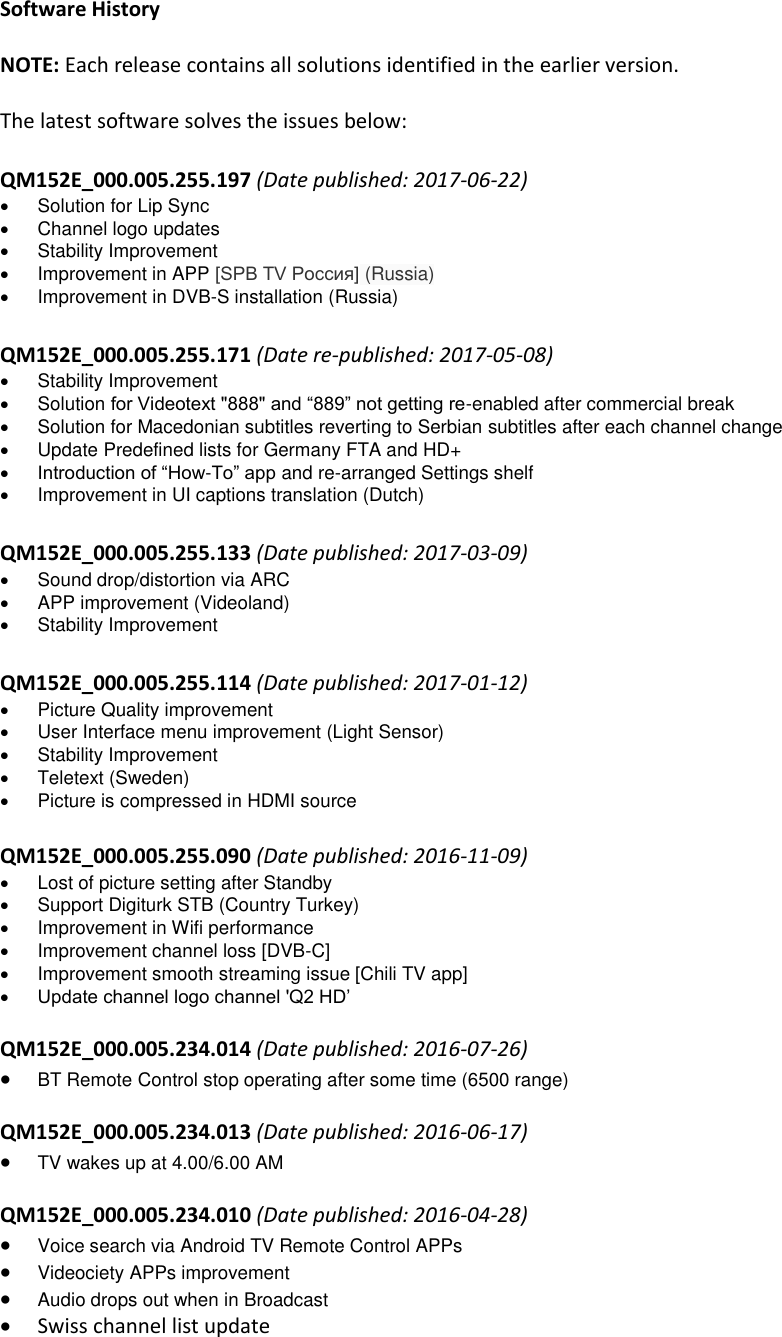 Philips 55put6800 56 User Manual Firmware History 55put6800 56 Fhi Vie