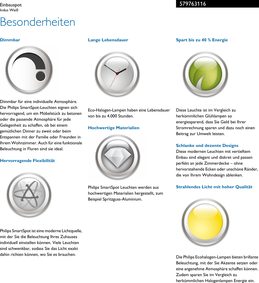 Page 2 of 3 - Philips 57976/31/16 Leaflet 579763116 Released Germany (German)  User Manual Datenblatt Pss Deude