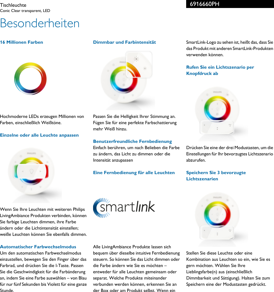 Page 2 of 3 - Philips 69166/60/PH Leaflet 6916660PH Released Germany (German)  User Manual Datenblatt Pss Deude