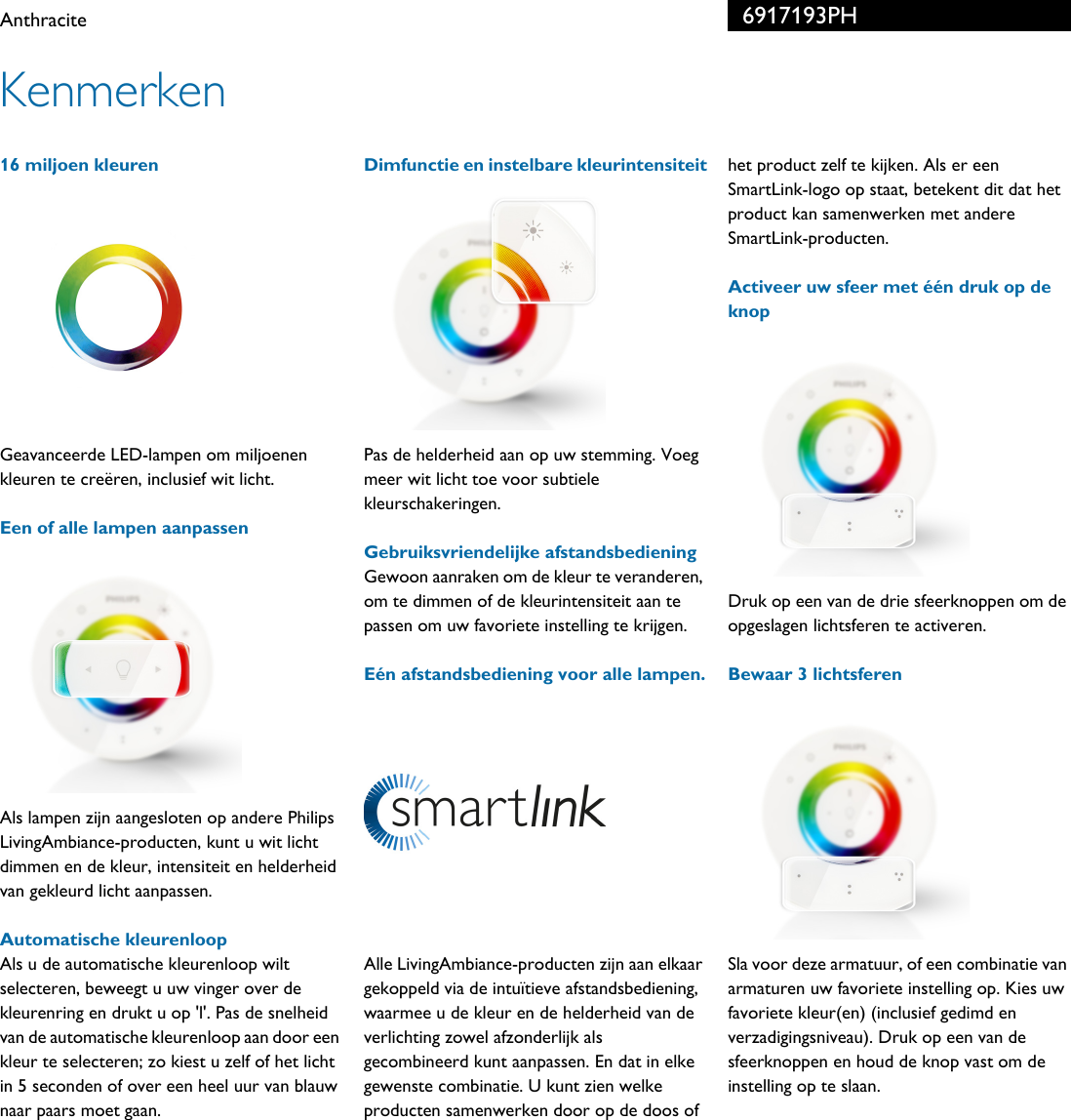 Page 2 of 3 - Philips 69171/93/PH 6917193PH Anthracite User Manual Brochure Pss Nldnl