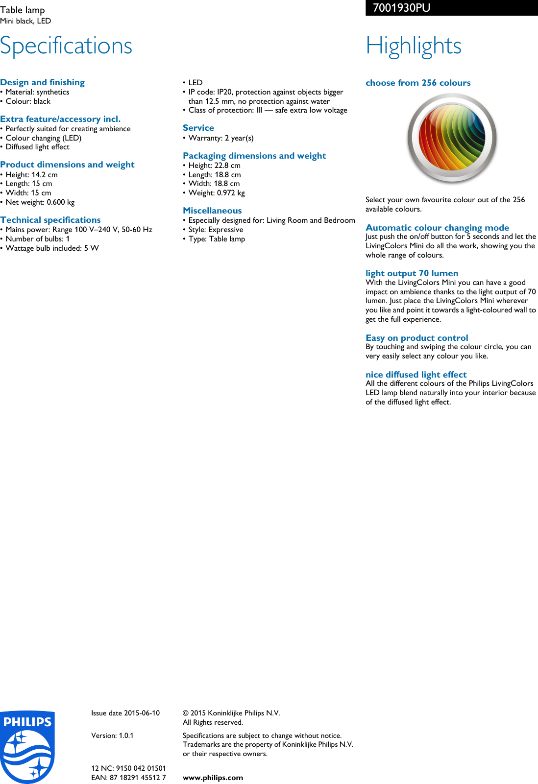 Page 2 of 2 - Philips 70019/30/PU 7001930PU Table Lamp User Manual Leaflet Pss Engie