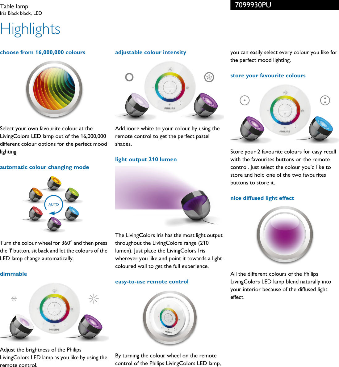 Page 2 of 3 - Philips 70999/30/PU 7099930PU Table Lamp User Manual Leaflet Pss Engie