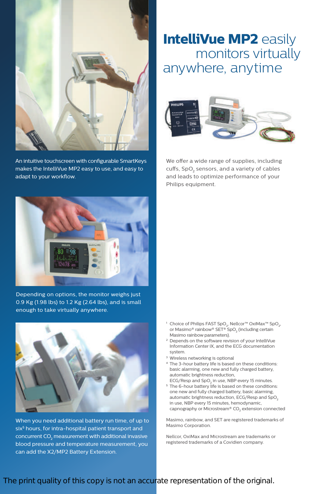 Page 4 of 6 - Philips 865040 452299109441 User Manual Product Brochure Intelli Vue Portable Patient Monitor MP2 Ffd03f79deaf4e43a5d8a77c014f1d93