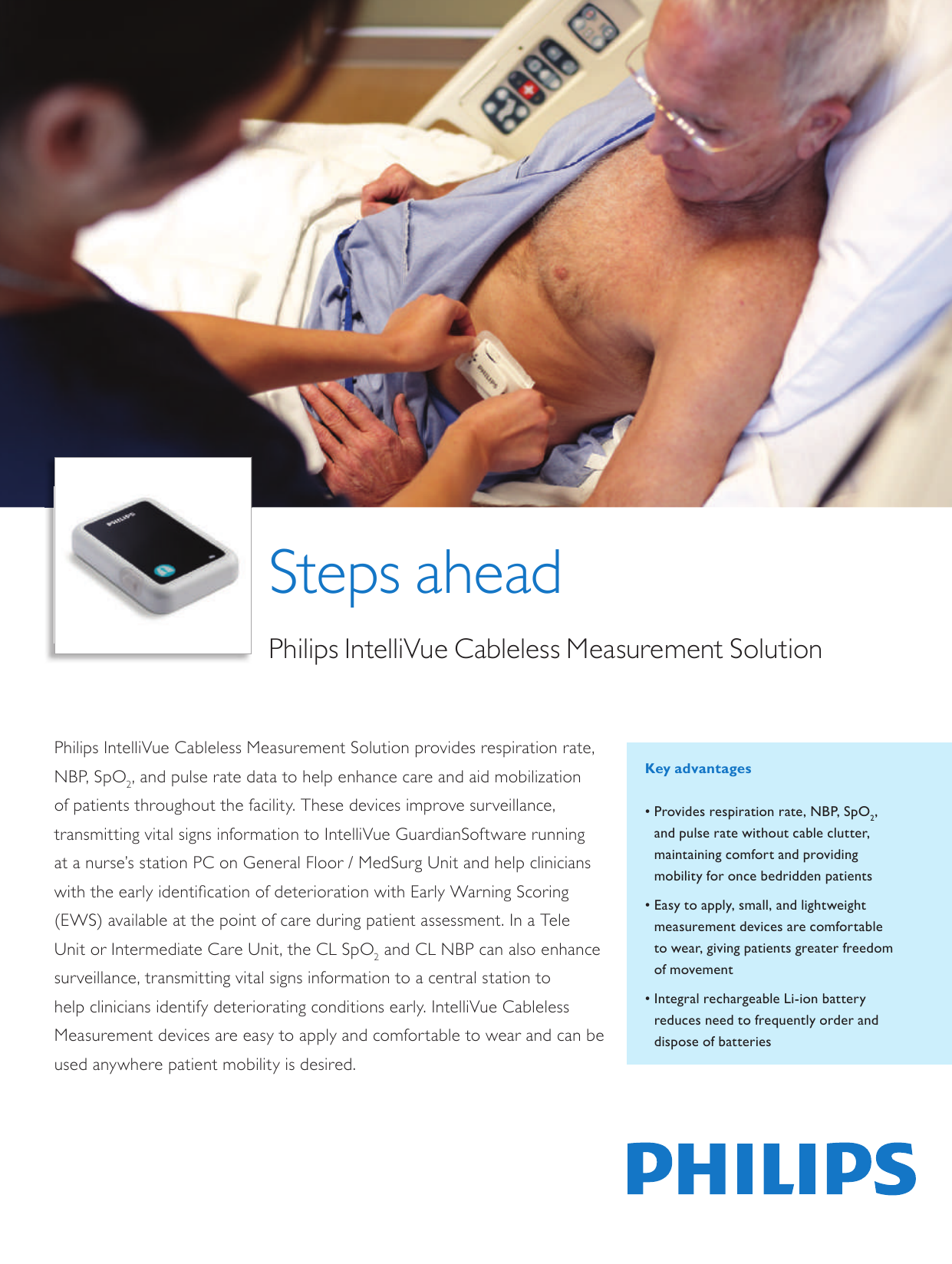 Page 1 of 4 - Philips 865221 User Manual Steps Ahead: Intelli Vue Cableless Measurement B7fea43fbbd9464bb338a80a0024032c