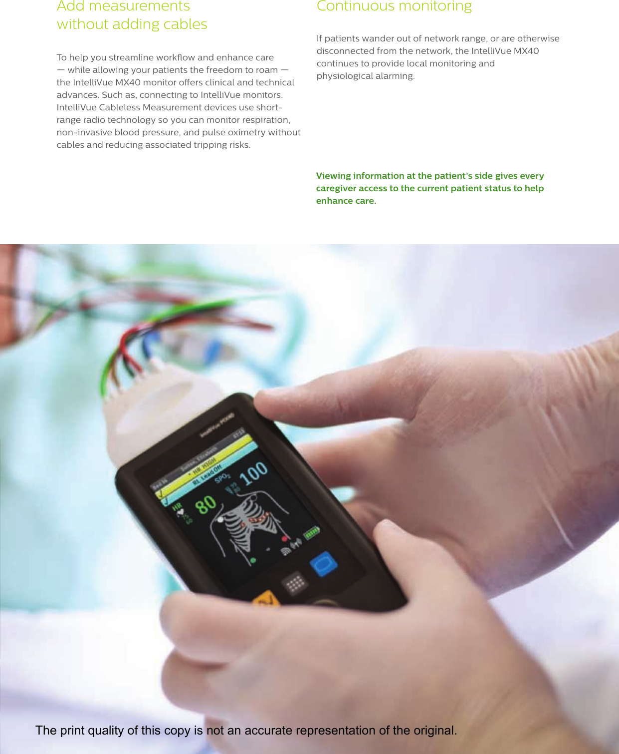 Page 3 of 8 - Philips 865350 452299118501 User Manual Product Brochure Intelli Vue Wearable Patient Monitor MX40 B349908a9e374f02a157a77c016a06b7