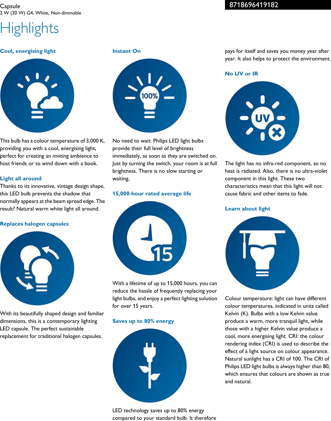 Page 2 of 3 - Philips 8718696419182 Leaflet Released Ireland (English) User Manual Pss Engie