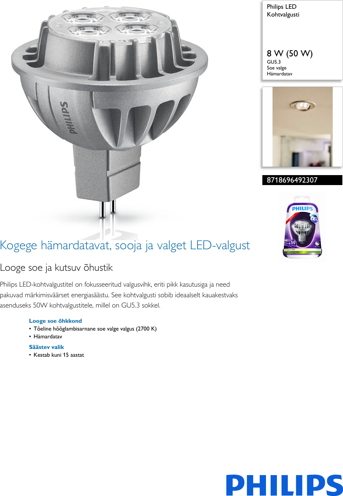 Page 1 of 2 - Philips 8718696492307 Kohtvalgusti User Manual Voldik Pss Estee