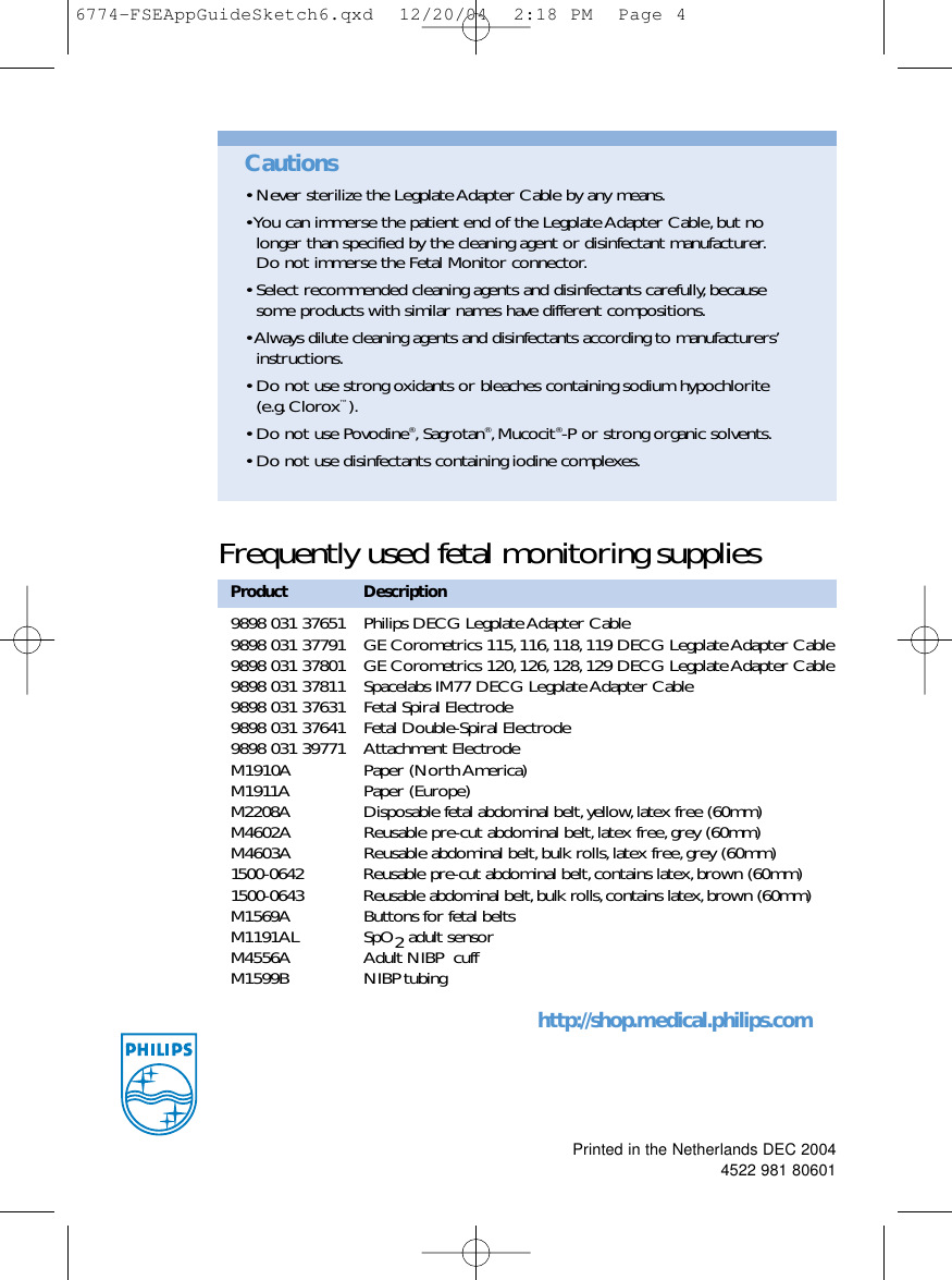 Page 3 of 3 - Philips 989803137791 6774-FSEAppGuideSketch6 User Manual Product Brochure DECG Reusable Legplate Adapter Direct ECG E83ac2fb445b431fa008a77c01549efe