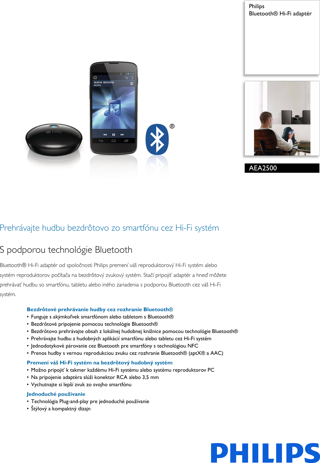 Page 1 of 3 - Philips AEA2500/12 Leaflet AEA2500_12 Released Slovakia (Slovak)  User Manual Prospekt Aea2500 12 Pss Slksk