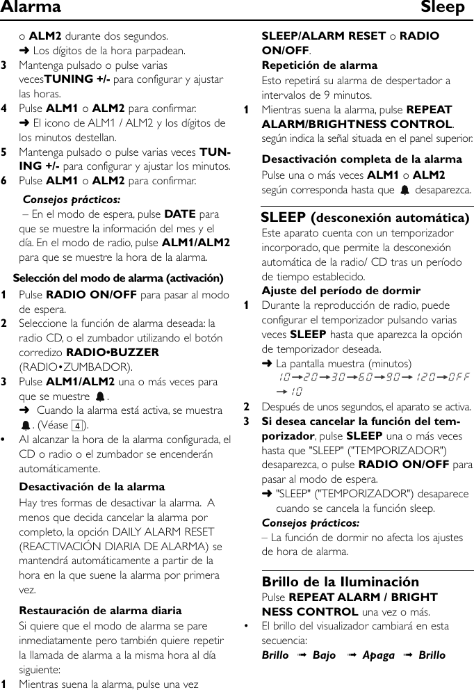 Page 6 of 10 - Philips AJ210/12 AJ210_12_UM_V2.0_ES User Manual Felhasználói Kézikönyv Aj210 12 Dfu Esp