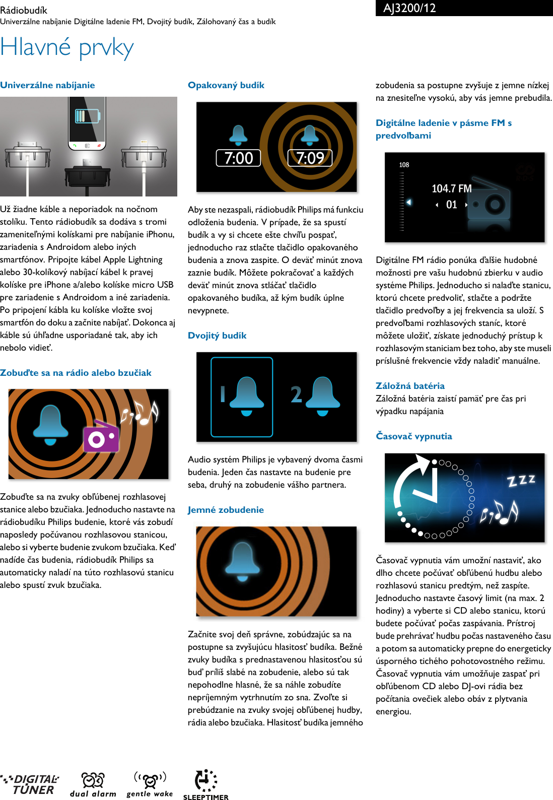 Page 2 of 3 - Philips AJ3200/12 Rádiobudík User Manual Prospekt Aj3200 12 Pss Slksk