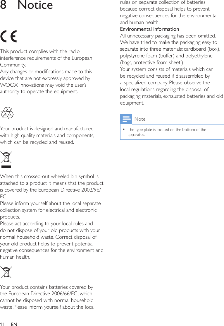 Page 11 of 12 - Philips AJ6000/12 User Manual Brugervejledning Aj6000 12 Dfu Eng
