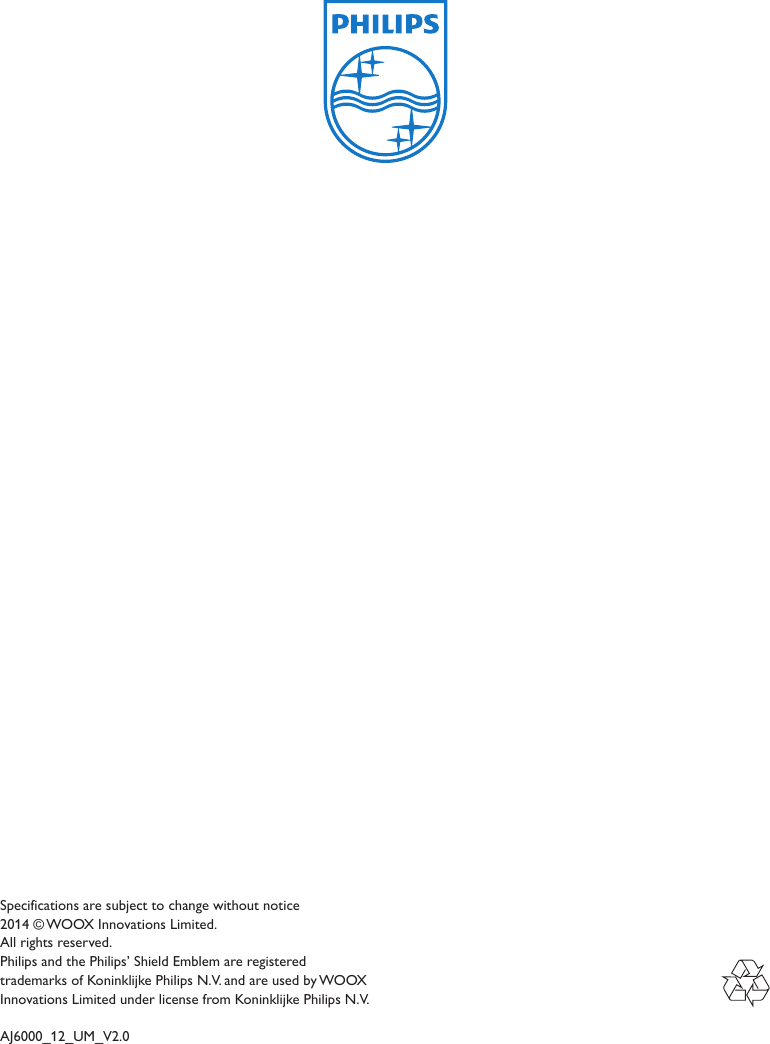 Page 12 of 12 - Philips AJ6000/12 User Manual Brugervejledning Aj6000 12 Dfu Eng