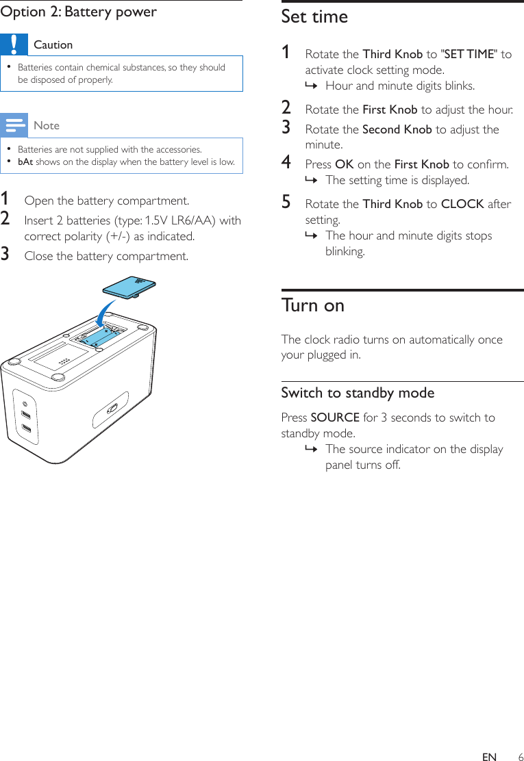 Page 6 of 12 - Philips AJ6000/12 User Manual Brugervejledning Aj6000 12 Dfu Eng