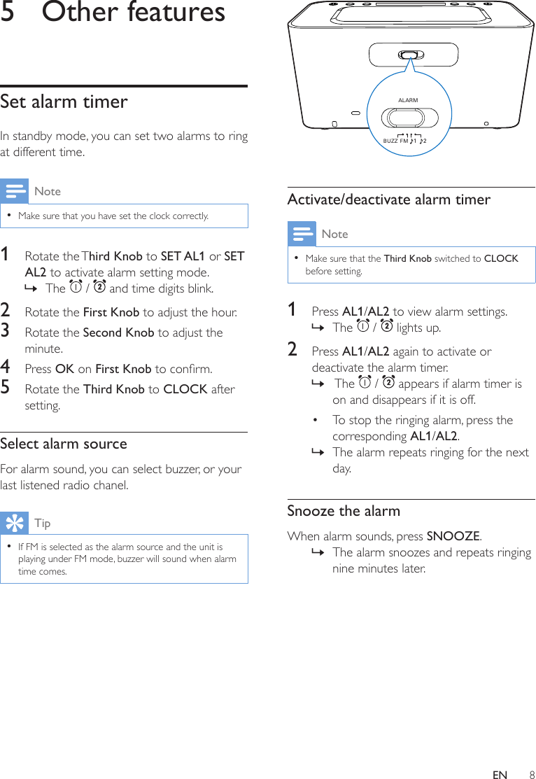 Page 8 of 12 - Philips AJ6000/12 User Manual Brugervejledning Aj6000 12 Dfu Eng