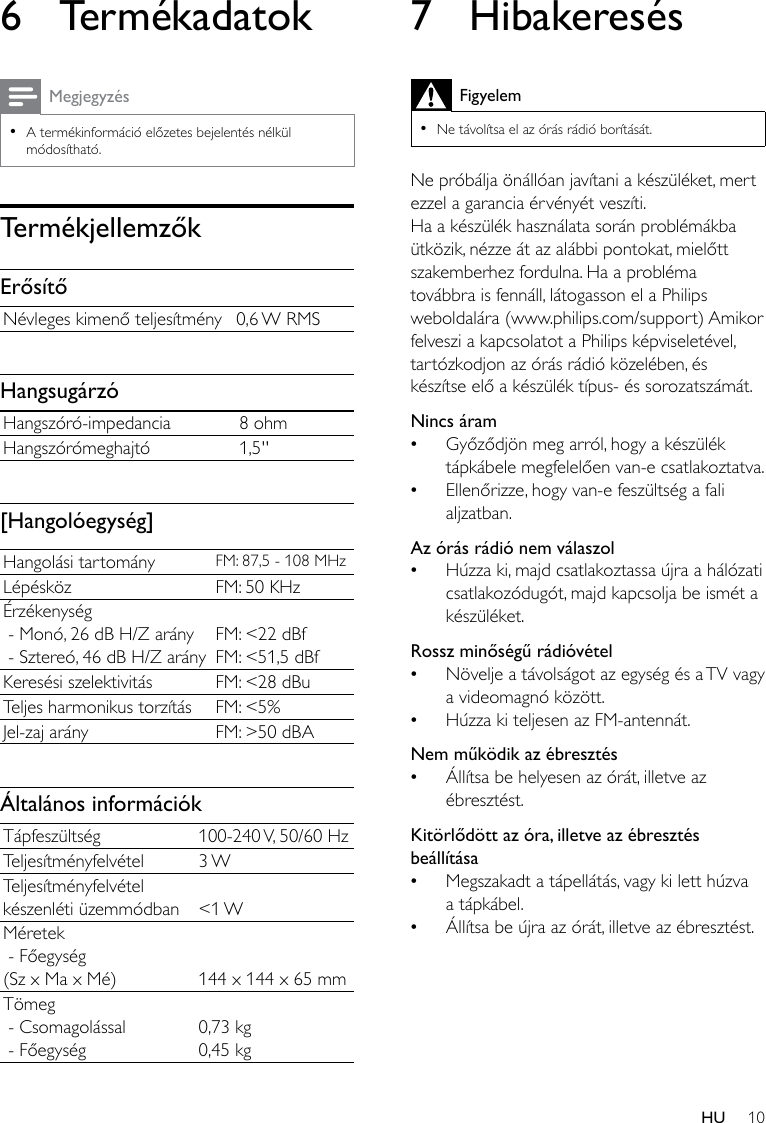 Page 10 of 12 - Philips AJH5100/12 User Manual Istruzioni Per L'uso Ajh5100 12 Dfu Hun