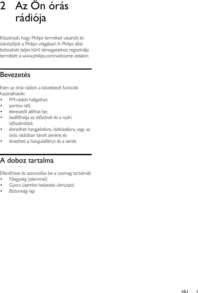 Page 4 of 12 - Philips AJH5100/12 User Manual Istruzioni Per L'uso Ajh5100 12 Dfu Hun