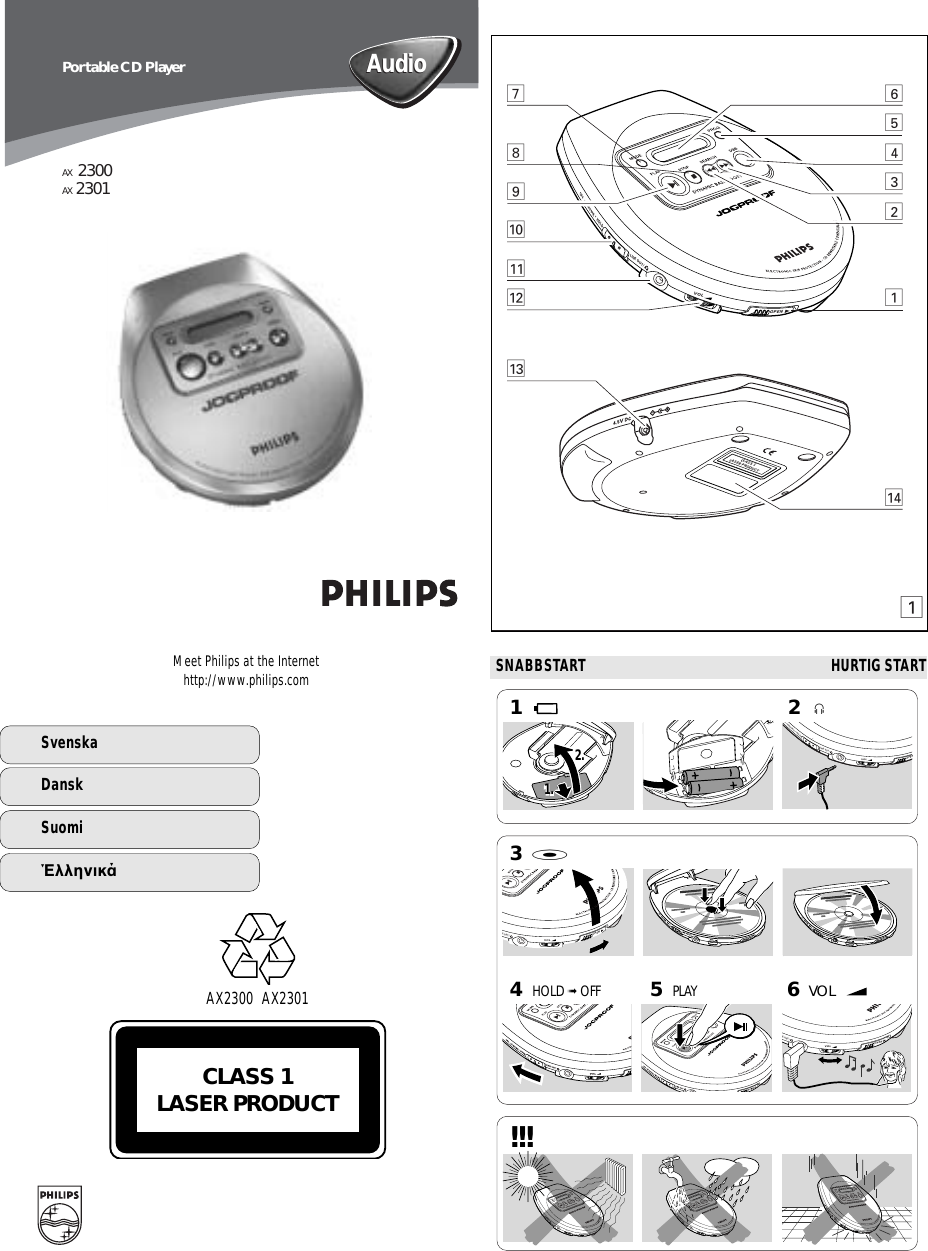 Page 1 of 4 - Philips AX2301/00C 9 User Manual De Instrucciones Ax2301 00c Dfu Swe