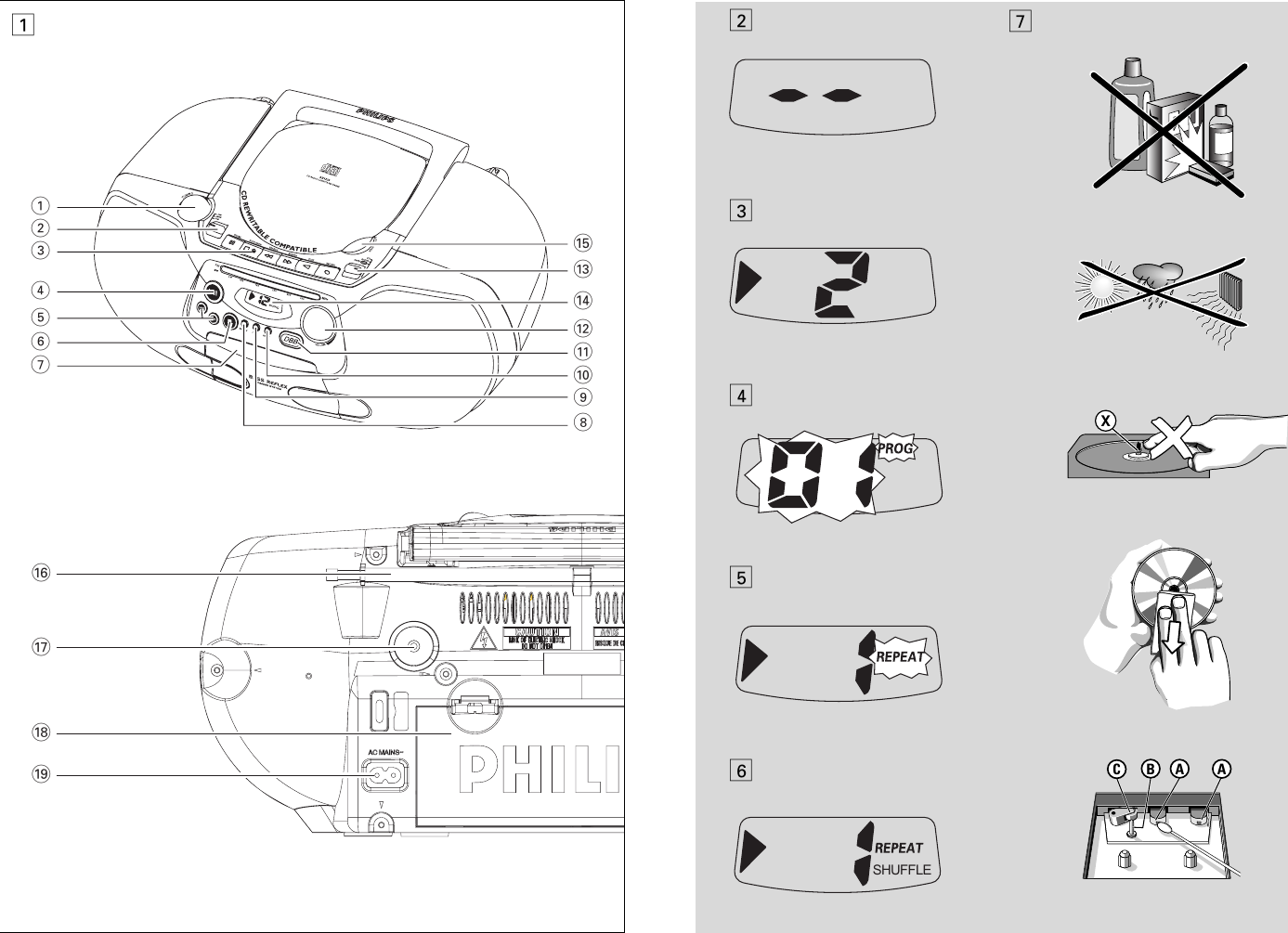 Page 2 of 7 - Philips AZ1220/00C 12 User Manual Felhasználói Kézikönyv Az1220 00c Dfu Pol