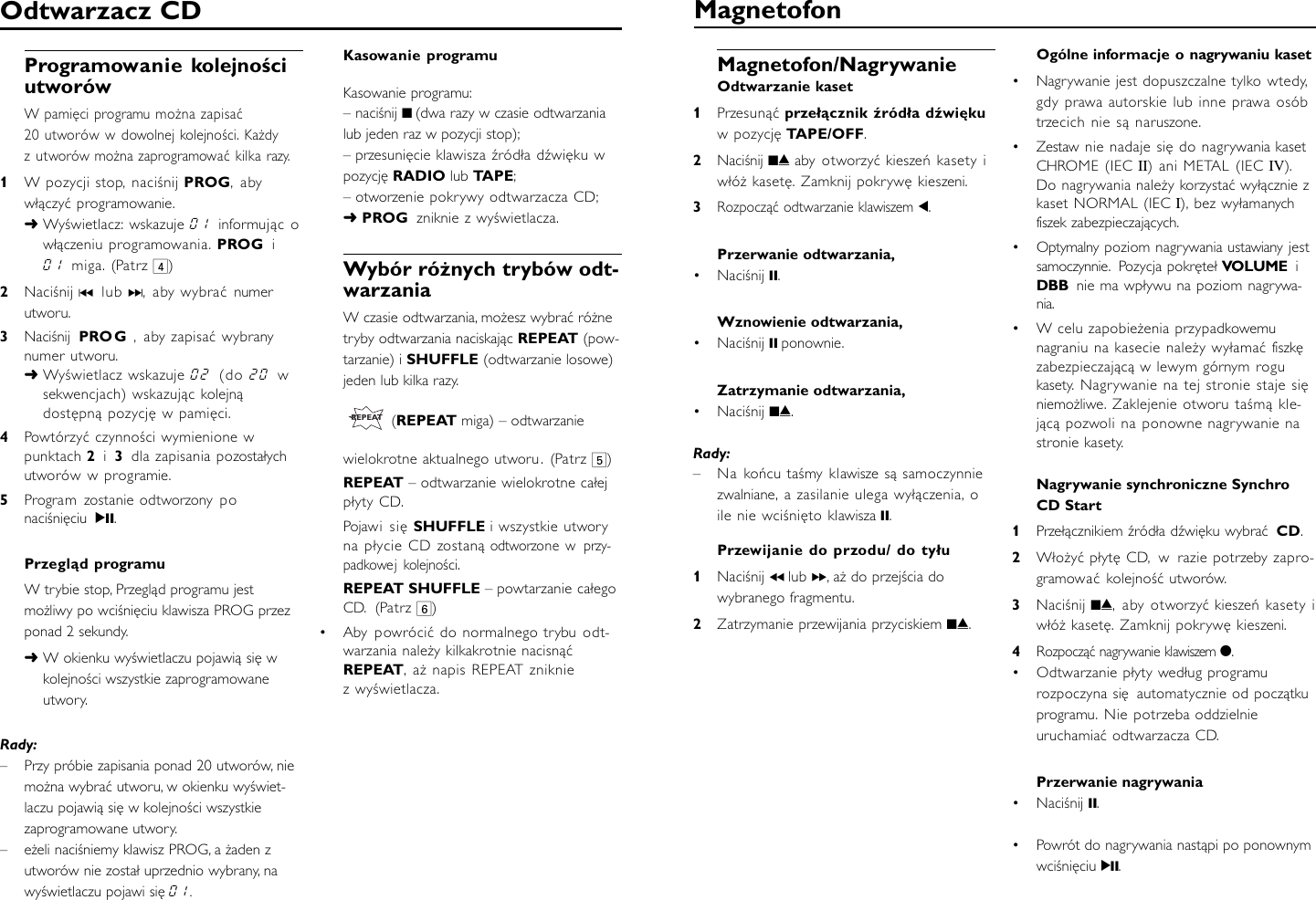 Page 5 of 7 - Philips AZ1220/00C 12 User Manual Felhasználói Kézikönyv Az1220 00c Dfu Pol