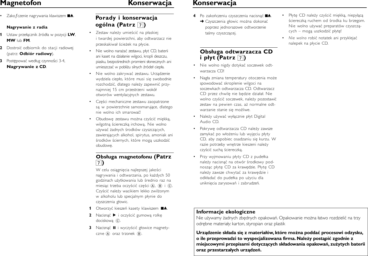 Page 6 of 7 - Philips AZ1220/00C 12 User Manual Felhasználói Kézikönyv Az1220 00c Dfu Pol