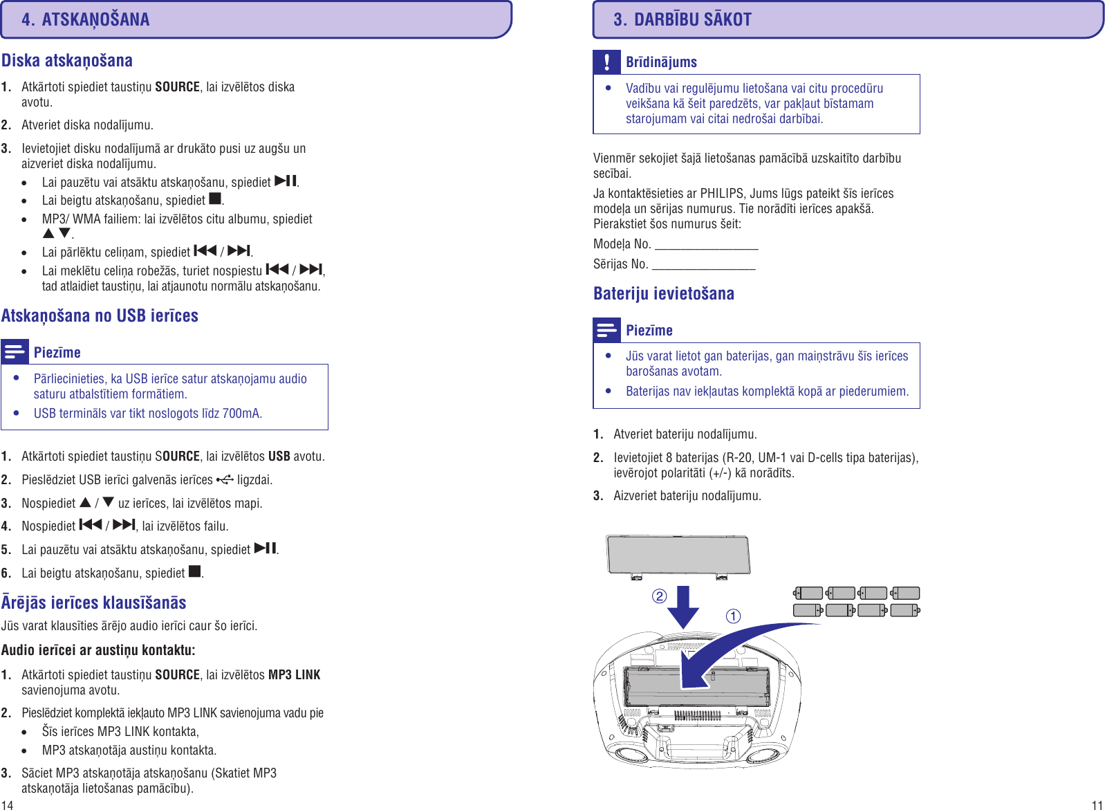 Page 11 of 12 - Philips AZ3831/12 AZ3831_12 Latviesu User Manual Bruksanvisning Az3831 12 Dfu Lav