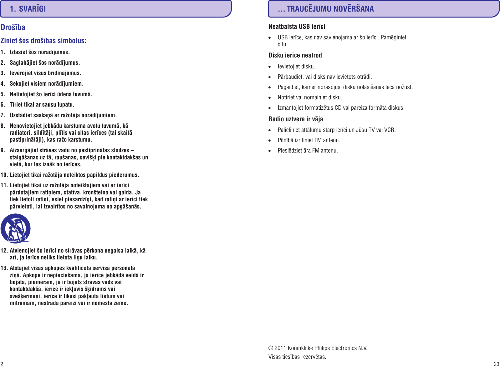 Page 2 of 12 - Philips AZ3831/12 AZ3831_12 Latviesu User Manual Bruksanvisning Az3831 12 Dfu Lav