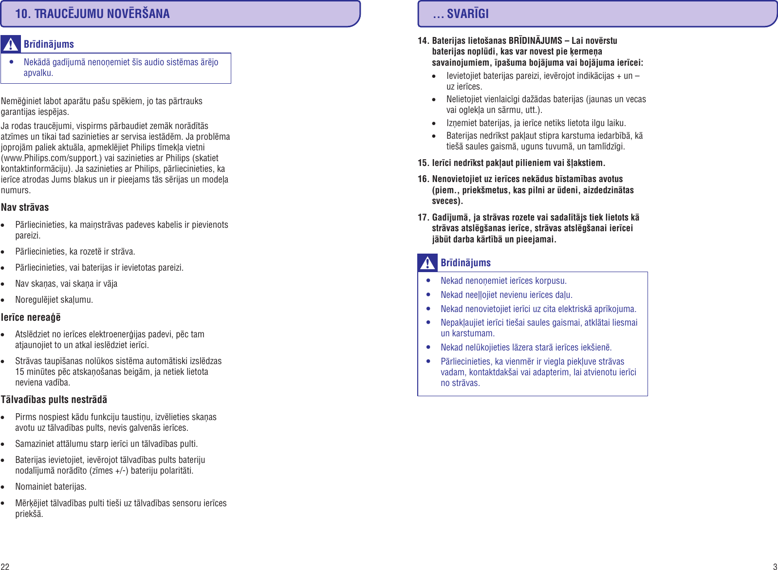Page 3 of 12 - Philips AZ3831/12 AZ3831_12 Latviesu User Manual Bruksanvisning Az3831 12 Dfu Lav